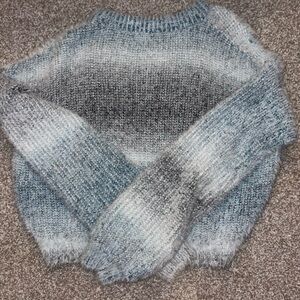 Gray and Blue Gradient Women's Sweater